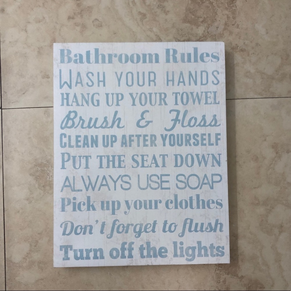 Bathroom Rules Sign
